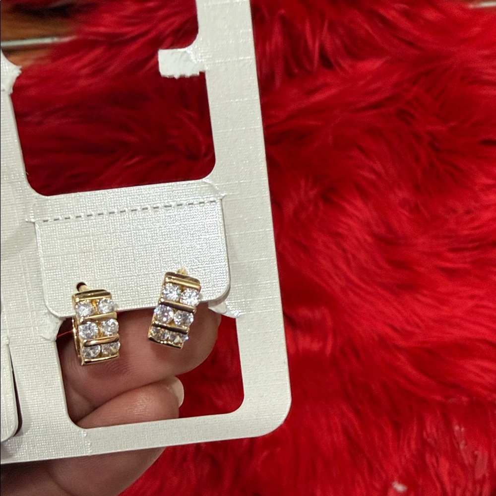 Gold and Silver Crystal Earrings